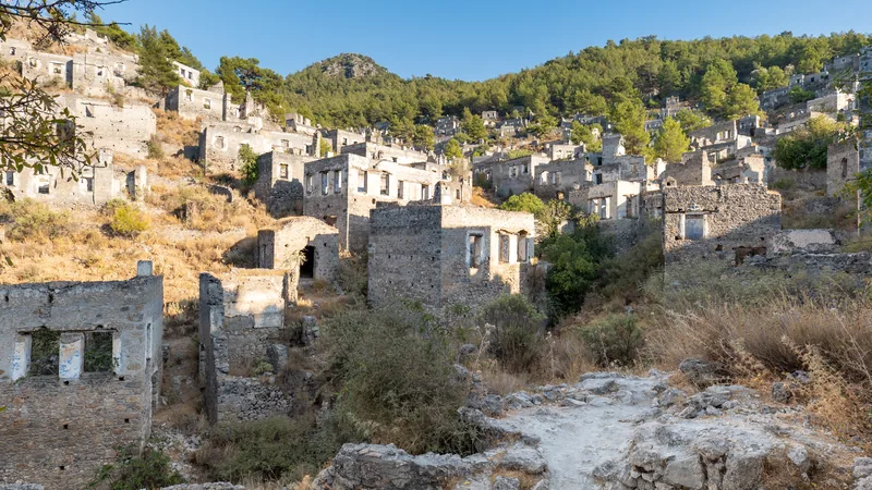 The abandoned stone houses of Kayakoy ghost village
